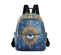 Waassud Evil Eye Sun Backpack for Women Lightweight Casual Quilted Daypack Fashion Travel Backpack Purse for Work Gym College M