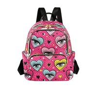 Waassud Eyes Hearts Backpack for Women Lightweight Casual Quilted Daypack Fashion Travel Backpack Purse for Work Gym College M