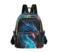 Waassud Fierce Dragon Backpack for Women Lightweight Casual Quilted Daypack Fashion Travel Backpack Purse for Work Gym College M