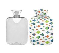 Waassud Fish Hot Water Bottle with Soft Cover Hot Water Bag for Pain Relief 2L Water Heating Pad for Neck Shoulder Medium