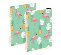 Waassud Flamingo Pineapple Spiral Notebooks Refillable A5 Ruled 1Pcs