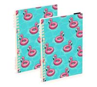 Waassud Flamingo-shaped Float Spiral Notebooks Refillable A5 Ruled 1Pcs