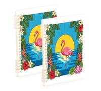 Waassud Flamingo Sunrise Spiral Notebooks Refillable A5 Ruled 1 Pack