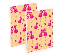 Waassud Flamingos Romantic Spiral Notebooks for Work College Detachable Ruled Notebooks Journal Note Book 60 Pages A5 Office Supplies 1 Pack