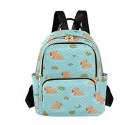 Waassud Floating Capybaras Backpack for Women Lightweight Casual Quilted Daypack Fashion Travel Backpack Purse for Work Gym College S