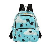 Waassud Floating Graduation Caps Backpack for Women Lightweight Casual Quilted Daypack Fashion Travel Backpack Purse for Work Gym College M
