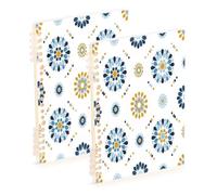Waassud Floral Mandalas Spiral Notebooks Refillable A5 Ruled 2 Pack