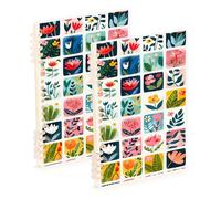Waassud Flower Flat Illustrations Spiral Notebooks for Work College Detachable Ruled Notebooks Journal Note Book 60 Pages A5 Office Supplies 2 Pack