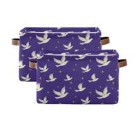 Waassud Flying Doves Collapsible Storage Bins Waterproof Canvas Baskets
