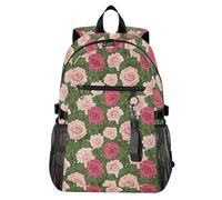 Waassud Full Bloom Roses Laptop Backpack for Women Men, 20L Casual Travel Backpack with 14 Inch Notebook Compartment, Lightweight Daypack for College Work Business Outdoor