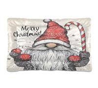 Waassud Funny Christmas Gnome Thick Dog Bed Mat Non-Slip Chew-Resistant Pet Bed for Dogs Cats Soft Washable Kennel Crate Pad for Floor Sofa Car 18" x 24"