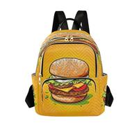 Waassud Gourmet Burger Backpack for Women Lightweight Casual Quilted Daypack Fashion Travel Backpack Purse for Work Gym College M