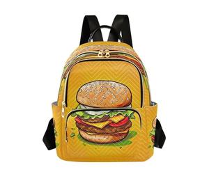 Waassud Gourmet Burger Backpack for Women Lightweight Casual Quilted Daypack Fashion Travel Backpack Purse for Work Gym College S