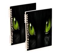Waassud Green Eyes Spiral Notebooks for Work College Detachable Ruled Notebooks Journal Note Book 60 Pages A5 Office Supplies 1 Pack