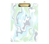 Waassud Green Marble Swirls Clipboard with Storage Acrylic Writing Board Low Profile Clip Decorative Organizer for Nurses Office Home 12" x 9"