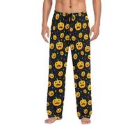 Waassud Halloween Pumpkin Star Mens Pajama Pants, Soft Lounge Sweatpants with Pockets,Mens Pajama Bottoms, S