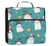 Waassud Halloween Star Zipper Binder 3 Ring with Shoulder Strap and Handle 1.5 Inch D-Ring 500 Sheets Expanding File Folder Organizer