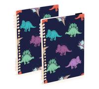 Waassud Hand-drawn Dinosaurs Spiral Notebooks Refillable A5 Ruled 1Pcs