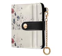 Waassud Hand Drawn Floral Wallet Women RFID Blocking PU Leather Card Holder