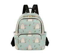Waassud Happy Bunny Floral Backpack for Women Lightweight Casual Quilted Daypack Fashion Travel Backpack Purse for Work Gym College S