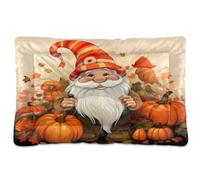 Waassud Happy Old Man and Pumpkins Thick Dog Bed Mat Non-Slip Chew-Resistant Pet Bed for Dogs Cats Soft Washable Kennel Crate Pad for Floor Sofa Car 18" x 24"