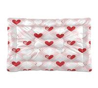 Waassud Heart Plaid Pattern Thick Dog Bed Mat Non-Slip Chew-Resistant Pet Bed for Dogs Cats Soft Washable Kennel Crate Pad for Floor Sofa Car 18" x 24"
