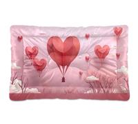 Waassud Heart-shaped Balloon (2) Thick Dog Bed Mat Non-Slip Chew-Resistant Pet Bed for Dogs Cats Soft Washable Kennel Crate Pad for Floor Sofa Car 18" x 24"