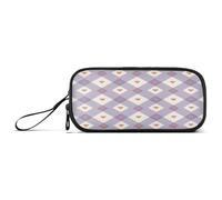 Waassud Hearts Lavender GRIG Pencil Case Large Capacity Pen Holder 3 Compartment Stationery Pen Bag Nylon Zipper Pouch for Office Artist