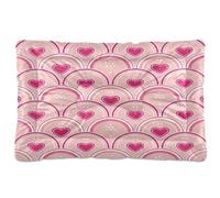 Waassud Hearts Mermaid Thick Dog Bed Mat Non-Slip Chew-Resistant Pet Bed for Dogs Cats Soft Washable Kennel Crate Pad for Floor Sofa Car 18" x 24"