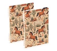 Waassud Horse Desert Spiral Notebooks Refillable A5 Ruled 2Pcs