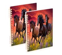 Waassud Horse Riders in The Sunset Spiral Notebooks for Work College Detachable Ruled Notebooks Journal Note Book 60 Pages A5 Office Supplies 2 Pack