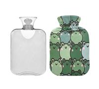 Waassud Image Hot Water Bottle with Soft Cover Hot Water Bag for Pain Relief 2L Water Heating Pad for Neck Shoulder Small