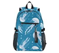 Waassud Jellyfish Laptop Backpack for Women Men, 20L Casual Travel Backpack with 14 Inch Notebook Compartment, Lightweight Daypack for College Work Business Outdoor