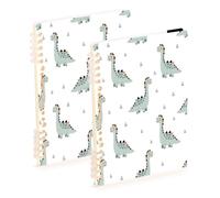 Waassud Kawaii Dinosaurs Spiral Notebooks Refillable A5 Ruled 2Pcs