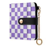 Waassud Lavebder Plaid Wallet Women RFID Blocking PU Leather Card Holder