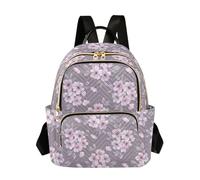 Waassud Lavender Cherry Blossom Backpack for Women Lightweight Casual Quilted Daypack Fashion Travel Backpack Purse for Work Gym College M