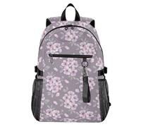 Waassud Lavender Cherry Blossom Laptop Backpack for Women Men, 20L Casual Travel Backpack with 14 Inch Notebook Compartment, Lightweight Daypack for College Work Business Outdoor