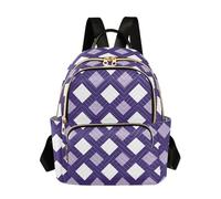 Waassud Lavender Diamonds Backpack for Women Lightweight Casual Quilted Daypack Fashion Travel Backpack Purse for Work Gym College S