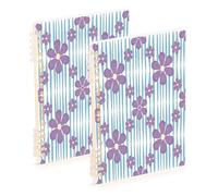Waassud Lavender Ikat Flowers Spiral Notebooks for Work College Detachable Ruled Notebooks Journal Note Book 60 Pages A5 Office Supplies 2 Pack