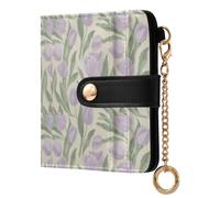 Waassud Lavender Tulips Wallet Women RFID Blocking PU Leather Card Holder