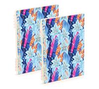 Waassud Light-blue Tropical Lilies Spiral Notebooks for Work College Detachable Ruled Notebooks Journal Note Book 60 Pages A5 Office Supplies 2 Pack