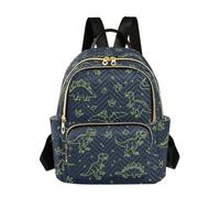 Waassud Line Art Dinosaurs Backpack for Women Lightweight Casual Quilted Daypack Fashion Travel Backpack Purse for Work Gym College S