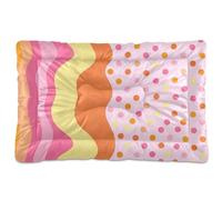 Waassud Lines and Dots Thick Dog Bed Mat Non-Slip Chew-Resistant Pet Bed for Dogs Cats Soft Washable Kennel Crate Pad for Floor Sofa Car 36" x 24"