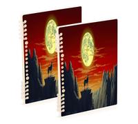 Waassud Lonely Wolf Spiral Notebooks for Work College Detachable Ruled Notebooks Journal Note Book 60 Pages A5 Office Supplies 1 Pack