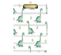 Waassud Long?Neck Dinosaurs Clipboard with Storage Acrylic Writing Board Low Profile Clip Decorative Organizer for Nurses Office Home 12" x 9"
