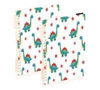 Waassud Long?neck Dinosaurs Stars Spiral Notebooks Refillable A5 Ruled 2Pcs