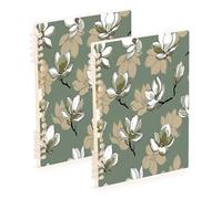 Waassud Magnolia Flowers Spiral Notebooks for Work College Detachable Ruled Notebooks Journal Note Book 60 Pages A5 Office Supplies 1 Pack