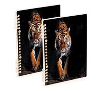 Waassud Menacing Tiger Spiral Notebooks for Work College Detachable Ruled Notebooks Journal Note Book 60 Pages A5 Office Supplies 2 Pack