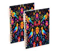 Waassud Mexican Art Design Spiral Notebooks for Work College Detachable Ruled Notebooks Journal Note Book 60 Pages A5 Office Supplies 2 Pack