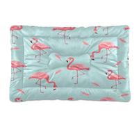 Waassud Mint Flamingo Thick Dog Bed Mat Non-Slip Chew-Resistant Pet Bed for Dogs Cats Soft Washable Kennel Crate Pad for Floor Sofa Car 36" x 24"